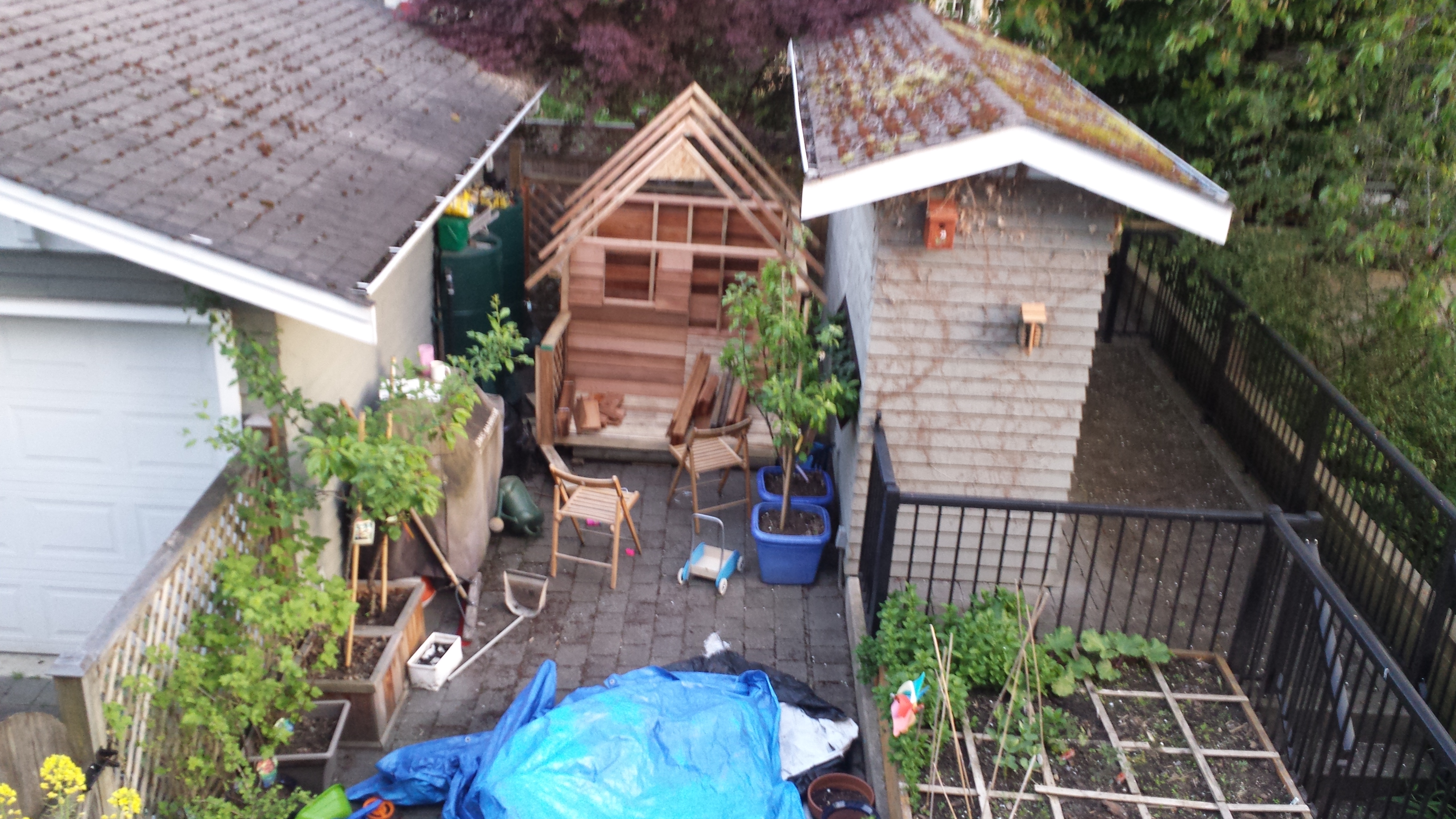 Playhouse Day #10 - Three walls built