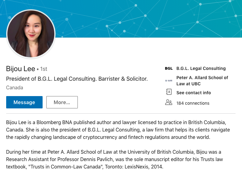 Bijou Lee and BGL Legal Consulting